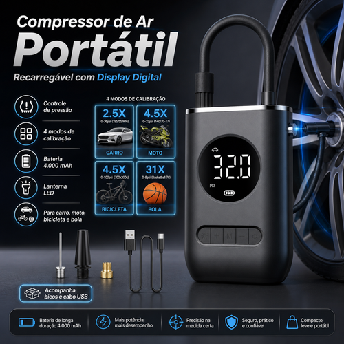 Compressor de Ar Portátil