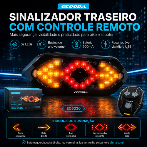 Lanterna Traseira com Seta para Scooter Elétrica Tui
