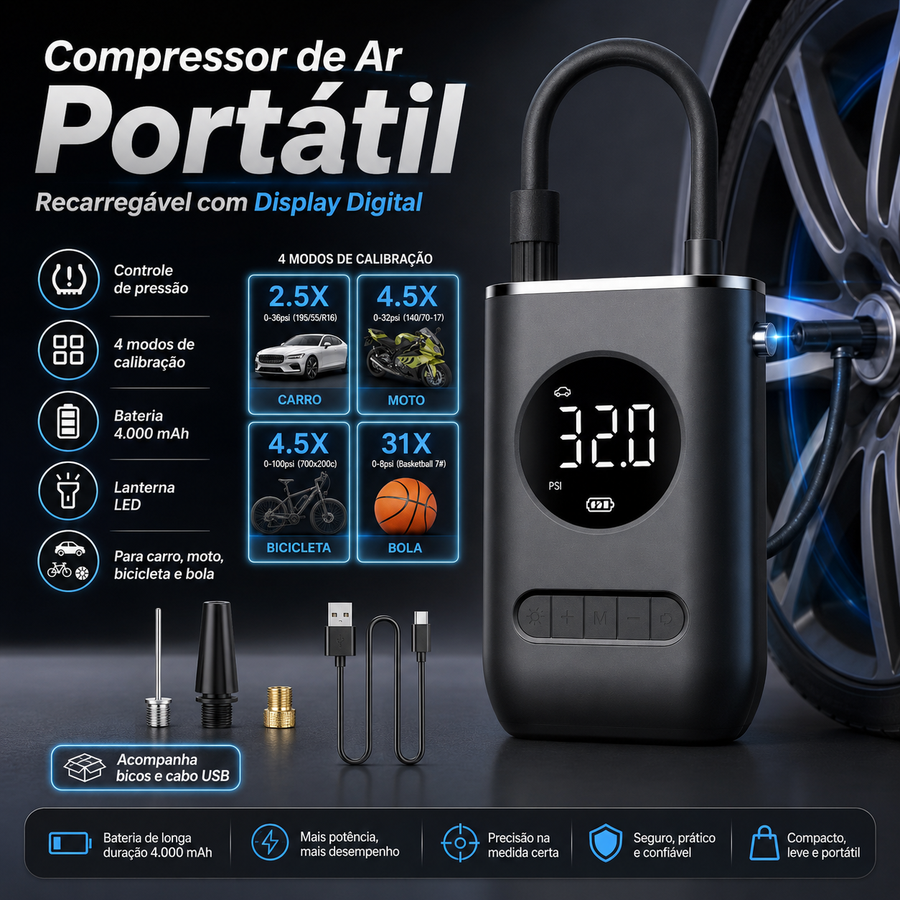 Compressor de Ar Portátil